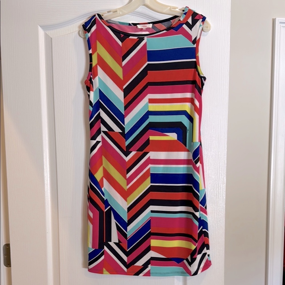 Trina Turk Multicolor Chevron Shift Dress